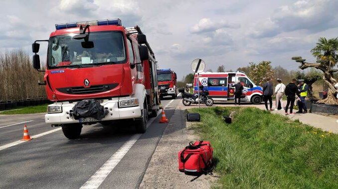 Wypadek w Kupnie. Kierowca motocykla w szpitalu
