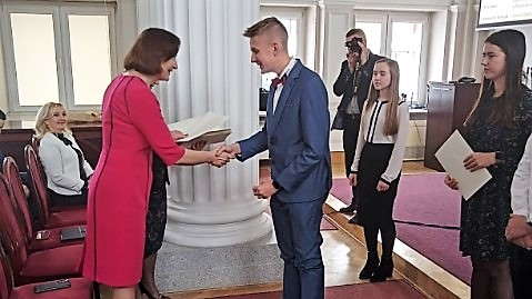 Maciej Sudoł z liceum w Kolbuszowej ze Stypendium Prezesa Rady Ministrów