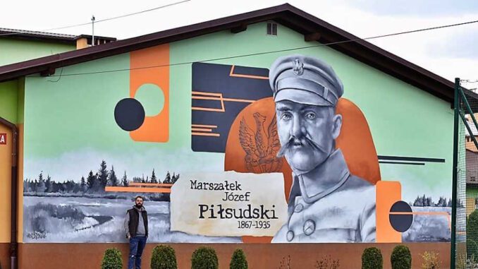 W Ostrowach Tuszowskich powstał mural marszałka Józefa Piłsudskiego